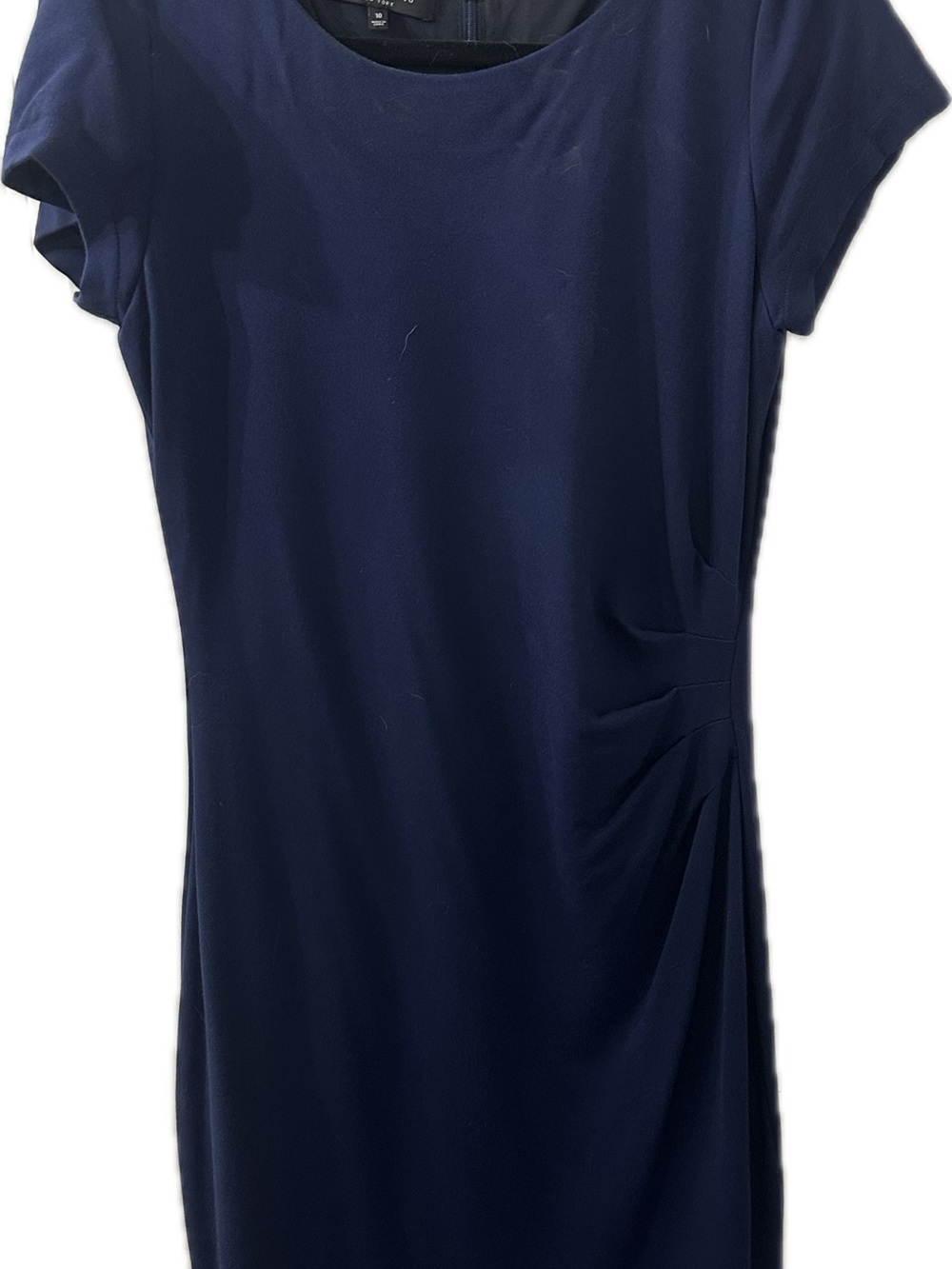 Lafayette 148 New York Navy Midi Sheath Dress